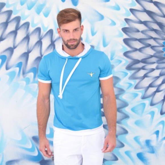 Embroidered Logo Short Sleeve Hoodie, Souz Hoodies - Picture 7 of 8